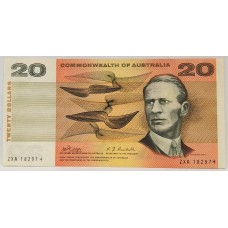 AUSTRALIA 1968 . TWENTY 20 DOLLARS BANKNOTE . PHILLIPS/RANDALL . STAR NOTE . ERROR